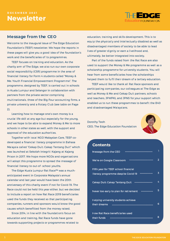 TEEF Inaugural Newsletter